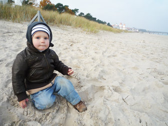 Im November: Der feine weiße Strand in Binz ...